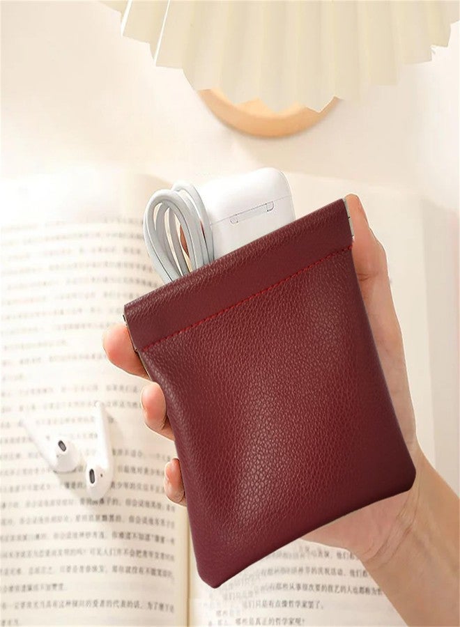 SCIKHEFT Faux Leather Jewelry Travel Bag Jewelry Pouch for Trinket Festive Gift Option for Christmas, Wedding Celebrations (Red 2PCS) - Image 4